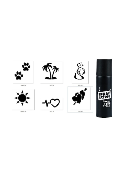 Airbrush Tattoo Romantik Modeller Spray Tattoo Geçici Dövme Yapma Seti Siyah Sprey Dövme Siyah