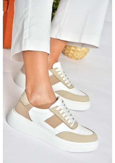 Fox Shoes P274048809 Beyaz/bej Günlük Kadın Spor Ayakkabı Sneakers Beyaz - Bej