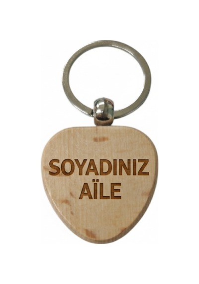 Kişiye Özel Kalp Ahşap Anahtarlık Soyad Ve Ailesi Yazılı Lazer Gravür Anahtarlık Özel Tasarım Aile Hediyesi