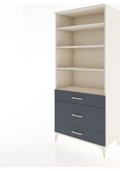Hyperion Dolap 4 Raflı 3 Çekmeceli 88x44x195 Aytaşı-antrasit Aytaşı
