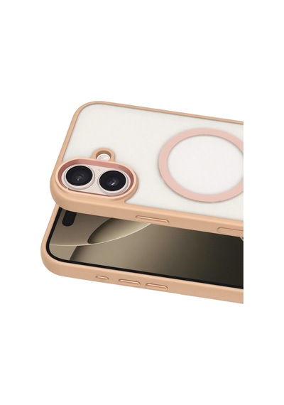 Joko - 545 - Apple iPhone Uyumlu 16 Terea Magsafe Kapak - Csmo-tex - - Pembe