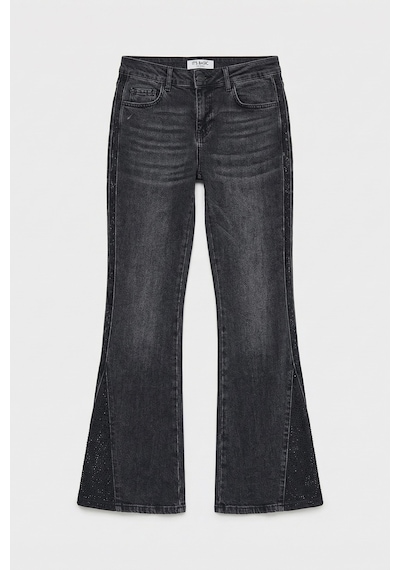 it's basic Kadın Koyu Füme T-2s6-1 Flare Fit Paçası Parlak Taşlı Özel Tasarım Denim Jean it's basic Kadın Koyu Füme T-2s6-1 Flare Fit Paçası Parlak Taşlı Özel Tasarım Denim Jean