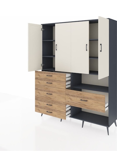 Hyperion Gardrop 7 Raflı 6 Çekmeceli 4 Kapaklı 176x44x221 Antrasit-aytaşı/çam Aytaşı/çam Hyperion Gardrop 7 Raflı 6 Çekmeceli 4 Kapaklı 176x44x221 Antrasit-aytaşı/çam Aytaşı/çam