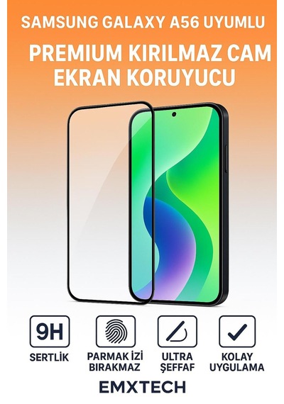 Samsung Uyumlu A56 Premıum Kırılmaz Cam Ekran Koruyucu