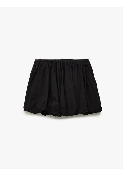 Koton Pamuklu Beli Lastikli Oversize Balon Mini Etek Siyah 5sal70034ıw Siyah