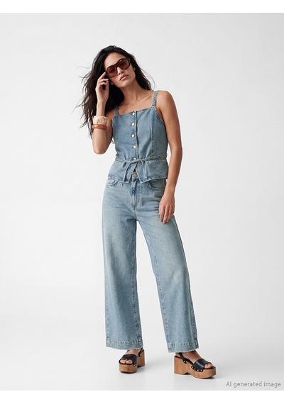 Lcw Vision İndigo Wideleg Kadın Jean Pantolon