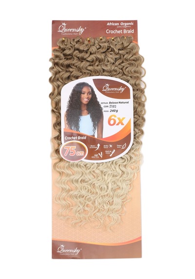 Queensky Afro Dalgası / 75cm / 240gr / Kumral Platin Ombre - Dlkj-896458 Çok Renkli