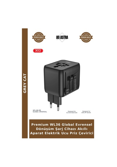 Premium Wl36 Global Evrensel Dönüşüm Şarj Cihazı Akıllı Aparat Elektrik Ucu Priz Çevirici