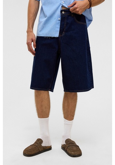 Vamos Oversize Bermuda Denim Şort 40-285 Koyu Mavi