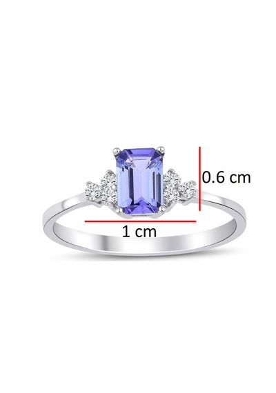 Pırlanta Tektaş Tanzanite Yüzük Beyaz