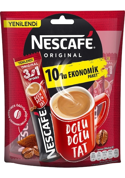 Nescafe 3'ü 1 Arada Original Kahve 10 x 17.5 G