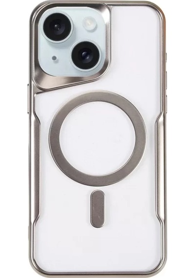Newface Apple İphone 15 Plus Kılıf Boyi Magsafe Silikon Kapak - Gümüş