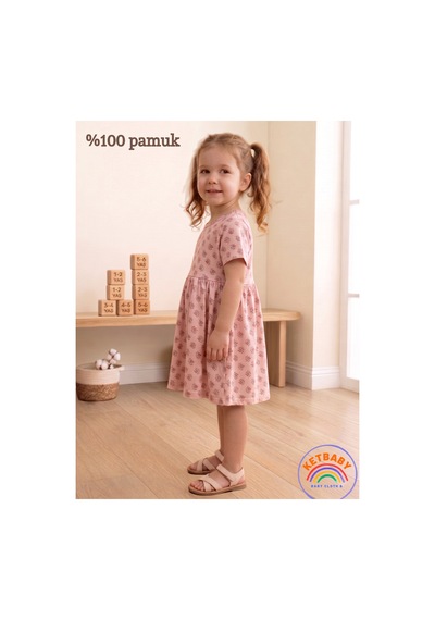 Ketbaby %100 Pamuklu Çiçek Desenli Yeni Sezon Kız Çocuk Elbise 1-6 Yaş Yazlık Konfor Serisi Pembe Pembe Ketbaby %100 Pamuklu Çiçek Desenli Yeni Sezon Kız Çocuk Elbise 1-6 Yaş Yazlık Konfor Serisi Pembe Pembe