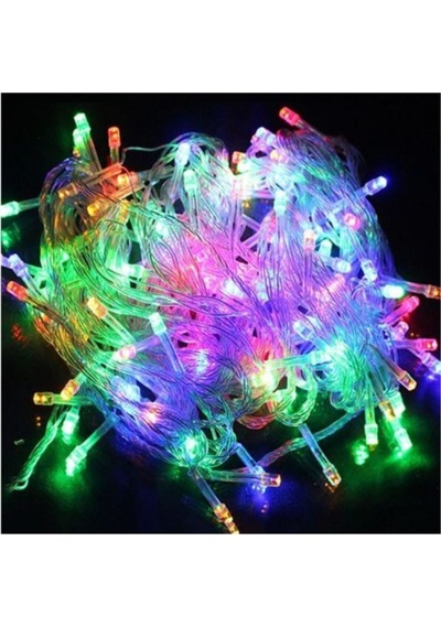Renkli Dekor Lambası, 10 Metre, 100 Led, Canlı Ve Şık Aydınlatma Dekoru Çok Renkli