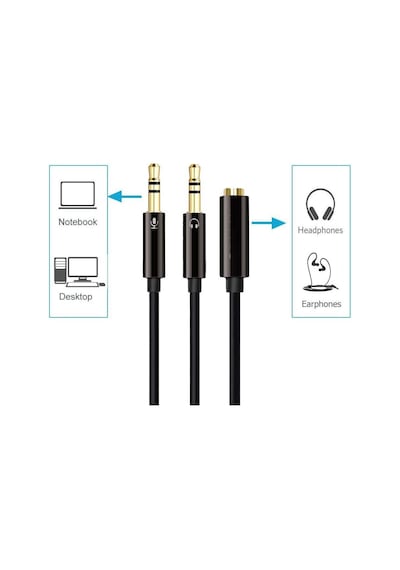 Kulaklık Mikrofon Ayırıcı Aparat 3.5 MM Headphone Mic Aud