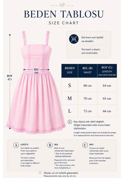 Gamze Ünlü Premium Pembe Çiçek Dantelli Bele Oturan Askısı Ayarlanabilir Sırtı Lastikli A Kesim Mini Elbise