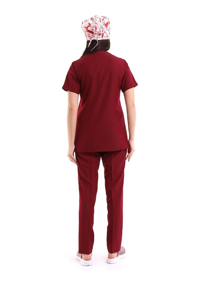 Zarf Yaka Kadın Takım - 19 Bordo-5864-19 Bordo
