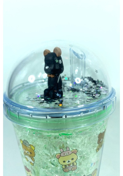 Pipetli Led Işıklı Çift Katman Suluk Ayıcık Figürlü