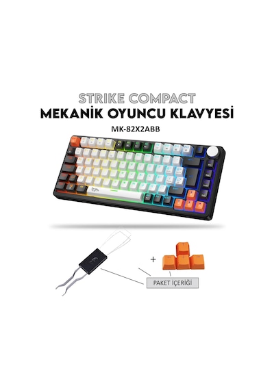 Mekanik Rgb Gaming Kablolu Klavye Mavi Switch Metal Knob Kontrollü Türkçe Q Layout Hot Swap Kompakt Gaming Type-c Kablo Eva Süngerli Gasket Mekanik Örgü Kablolu Oyuncu Klavyesi