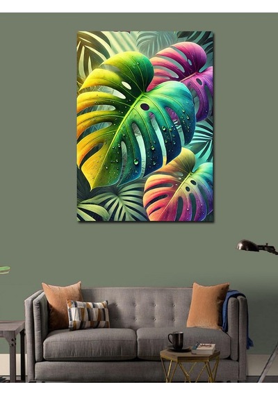 Kanvas Tablo Tropikal Yaprak Deseni 50cmx70cm