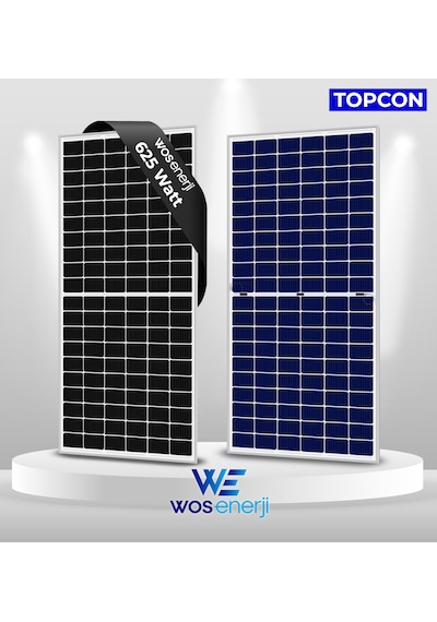 Wos Enerji 625 W Watt Güneş Paneli Half-cut Topcon Çift Yönlü