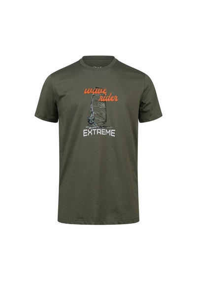 2as Alex Baskılı Erkek Sıfır Yaka T-shirt 042 Haki