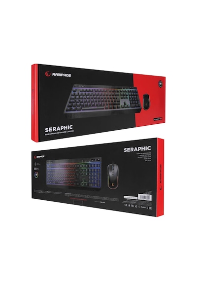 Rampage Km-r57 Seraphic Siyah Rgb Aydınlatmalı Q Oyuncu Multmedia Klavye Ve 12800 Dpı Mouse Gaming Set Optik