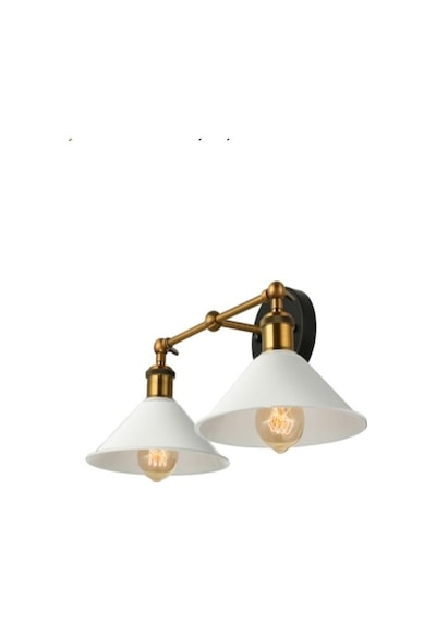 Riolight Retro İkili Metal Aplik Şapka Çapı 22cm Siyah