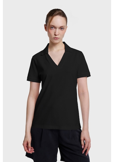 Lescon Kadın Kısa Kollu Polo Yaka T-shirt 26y-2108 Siyah