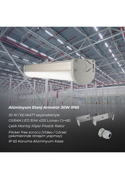Osram Led Alüminyum Etanj Armatür Ip65 120cm 60w 8250 Lümen Crı+80 Gün Işığı