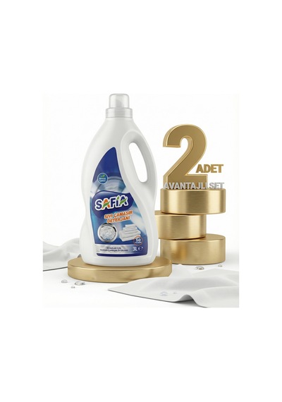 Safia Bitkisel Sıvı Çamaşır Makine Deterjanı Beyazlar 2x3 Lt 3 L