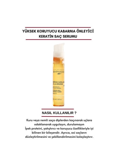 Byphasse Yüksek Koruyucu ve Kabarma Önleyici Keratin Saç Serumu 50 ML