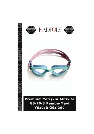 Premium Yetişkin Aktivite Gs-70-3 Pembe-mavi Yüzücü Gözlüğü Pembe - Mavi