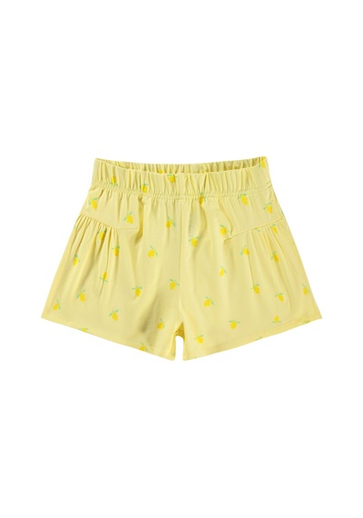 Civil Girls Limon Desenli 6-9 Yaş Şort - Sarı