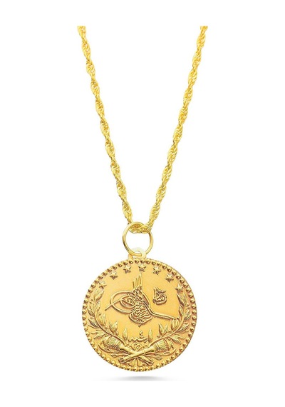 Sefa Gold 14 Ayar Altın Büyük Boy Tuğra Halat Zincir Kolye