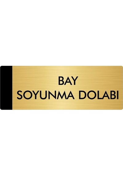 Metal Yönlendirme Levhası, Departman Kapı Isimliği Bay Soyunma Dolabı 5x20 Cm Altın Renk