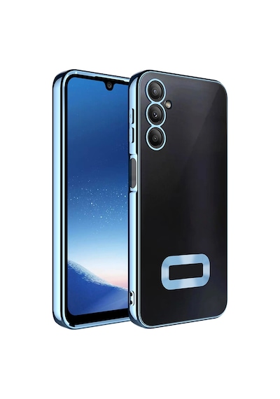 Galaxy A16 Kılıf Kamera Korumalı Logo Gösteren Zore Omega Kapak Sierra Mavi