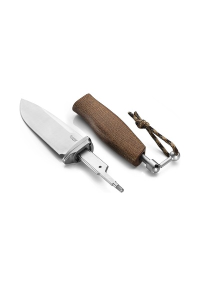 Lionsteel Acha Natural Burlap Mikarta Kamp Bıçak Kahverengi