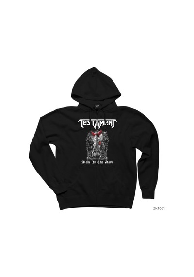Testament Alone İn The Dark Siyah Fermuarlı Kapşonlu Sweatshirt