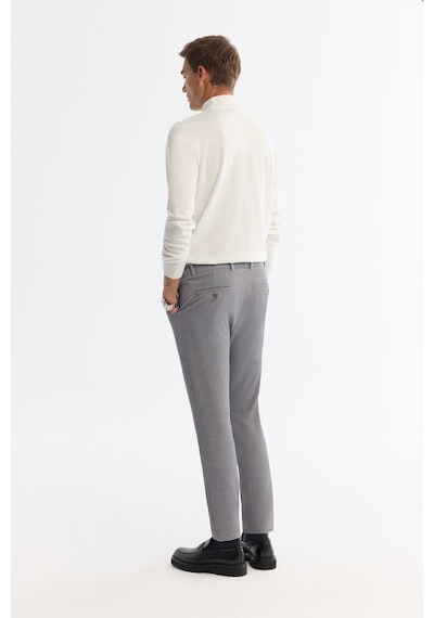 Avva Erkek Gri Yandan Cepli Dokulu Bi-stretch Slim Fit Pantolon A42y3211