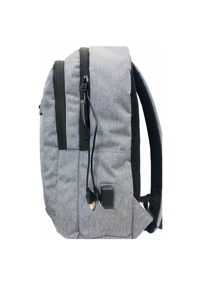 15.6" Usb Ve Kulaklık Girişli Laptop Notebook Sırt Çantası Usb Kablosu Hediyeli Gri-447 Gri