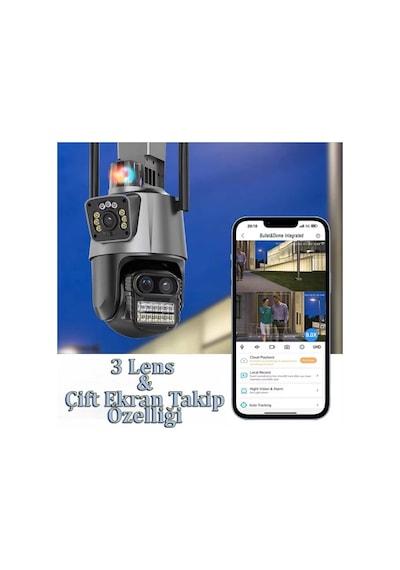 3 Lens Wi-fi Güvenlik Kamerası
