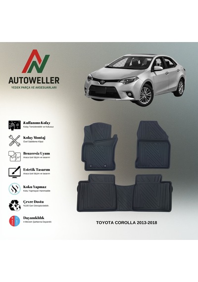 Toyota Corolla 2013-2018 Uyumlu Havuzlu Oto Paspas