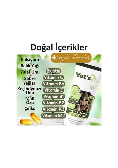 Vet's Health Multi-Vitamin Paste Kedi Köpekler İçin Vitamin Destek 2 x 100 G