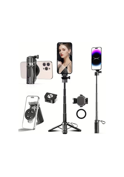 Bluetooth Kumandalı Magsafe Uyumlu 41cm Tripod Selfie Çubuğu Kı