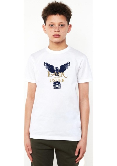 Tshirthane The Fall Of The House Of Usher Raven Beyaz Çocuk Bisikletyaka Tshirt 001