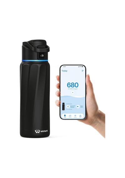 Waterh Boost Yalıtımlı Paslanmaz Çelik Akıllı Su Şişesi, 32 Oz Bluetooth Akıllı İzleyici Ve İçecek Hatırlatma Siyah 50 x 22 Waterh Boost Yalıtımlı Paslanmaz Çelik Akıllı Su Şişesi, 32 Oz Bluetooth Akıllı İzleyici Ve İçecek Hatırlatma Siyah 50 x 22