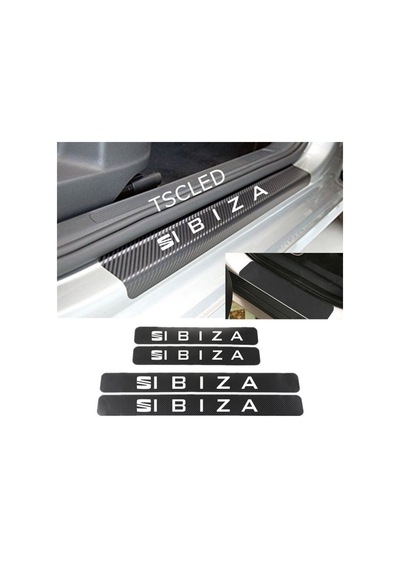 Seat Ibiza Karbon Kapı Eşiği Koruma Sticker Yapıştırma (4 Adet)