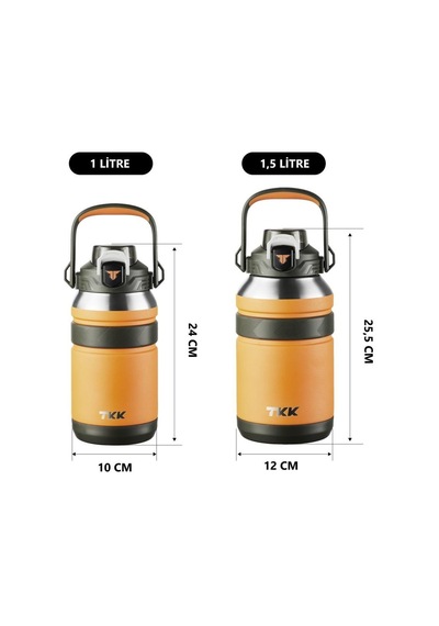 Tkk Çelik Termos 1000ml Turuncu
