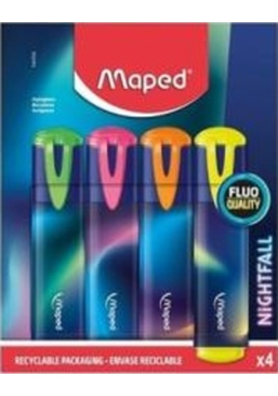 Maped Fosforlu Kalem Fluo Peps Nıghtfall 4 Lü 740700 Diğer